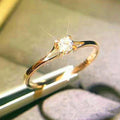 Petite Round Solitaire Ring In Silver And Gold-Tone Finishes view 1