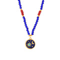 Blue Crystal Bead Necklace Star Moon Enamel Pendant view 5