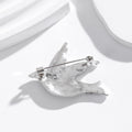Blue Silver Tone Dove Crystal Two Designs Metal Brooch Pin view 2