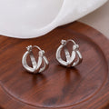 Crisscross Twisted Teardrop Huggie Hoop Earrings Pair view 7