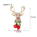 Red Gold Tone Reindeer Metal Brooch Pin for Jackets and Lapels view 2