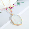 Gold Tone Irregular Druzy Geode Pendant Necklaces in Eleven Designs view 11