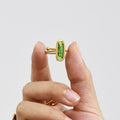 Gold Twisted Open Ring Oval Czech Glass Stone Colors view 2