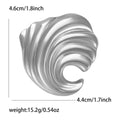 Sculpted Wave Curl Brooch in Two Metal Tones for Jackets Scarves and Lapels view 7