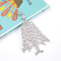 Silver Rhinestone Christmas Tree Metal Hanging Ornaments view 4