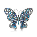 Openwork Crystal Butterfly Brooch in Pink Blue and Multicolor view 5