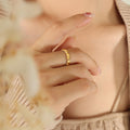Gold Open Adjustable Heart Link Band Ring US Size 7 view 4