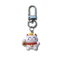 White Fortune Cat Resin Clip Keychains in Five Designs view 5