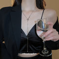 Silver Snake Chain Twisted Metal Knot Lariat Necklace view 3