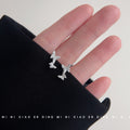 Mini Butterfly Pavé Stud Earrings Silver Tone Clear CZ view 3