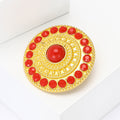 Round Beaded Medallion Brooch in Four Bright Colorways view 3