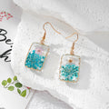 Square Resin Dried Flower Wire Frame Earrings 6 Colors view 6