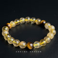 Yellow Rutilated Quartz Bead Bracelet Tiger Eye Accents view 4