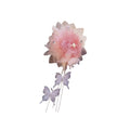 Layered Pink Mesh Flower Hair Claw With Butterflies And Crystal Chain Fringe view 5
