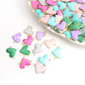 Striped Heart Two Loop Connector Charms in 12 Styles view 1