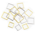 Gold and Silver Tone Square Open Frame Metal Charms view 1