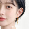 Matte Gold Long Drop Earrings Heart Starburst Teardrop view 2
