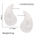Teardrop Resin Stud Earrings Multicolor Marbled Gloss Finish view 12