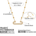 Gold Tone Pave Paperclip and Pearl Drop Necklace Styles view 10