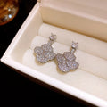 Crystal Fan Stud Earrings With Scalloped Layers In Two Tones view 6