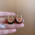 Brown Resin Geometric Statement Earrings in Twenty Styles view 2