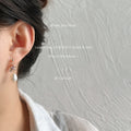 Gold Ball Stud Earrings Pink Planet Zircon Pearl Drops view 3