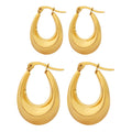 Gold Thick U Shape Chunky Hoop Earrings Small Large Sizes view 5