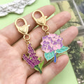 Rose, Sunflower and Flower Charm Keychains in 24 Pictured Variations for Bags and Keys view 3