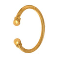 Twisted Cable Open Cuff Bracelet with Ball End Caps view 5
