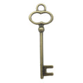 Antique Bronze Zinc Alloy Heart Key Four Leaf Clover Key Charm Pendant for DIY Jewelry