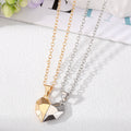Two Piece Faceted Magnetic Heart Couple Necklace Sets view 5