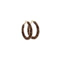 Leopard Flocked Diamond Round and Square Hoop Earrings view 5