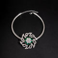 Silver Snake Chain Crystal Flower Necklace Three Styles view 6