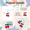 Red Crocheted Cherry Keychain With Metal Split Ring And Chain view 4