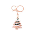 Enamel Rhinestone Christmas Tree Keychain Gold Clasp 4 Colors view 5