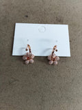 Crystal Flower Hoop Earrings in Rose Gold and Gold Tones view 6