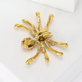 Crystal Spider Brooch in Red Gold or Black Silver Finish view 4