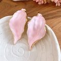Textured Leaf Statement Stud Earrings Fashion Jewelry view 6