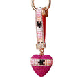 Geometric Crystal Heart Keychains with Matching Jeweled Wrist Straps view 5