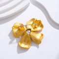 Gold Tone Purple Flower Crystal Two Designs Metal Brooch Pin view 3