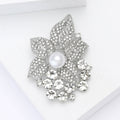 Layered Leaf Crystal Brooch in Four Colors for Jackets, Coats, and Scarves view 3