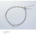 Paperclip Rhinestone Chain Pearl Bar Tag Necklace Bracelet view 7