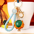 Red and Green Pomegranate Keychains with Fortune Braided and Plain Loop Options view 6