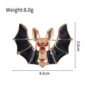 Black Gold Tone Bat Enamel Metal Brooch Pin for Jackets and Lapels view 2