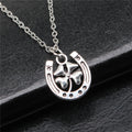 Horseshoe Clover Pendant Necklace in Detailed Metal Finishes for Jewelry Making view 2