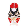 Nesting Doll Enamel Two Designs Metal Brooch Pin for Jackets and Lapels view 1