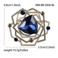 Geometric Crystal Web Brooch Pin in Three Jewel Colors view 6