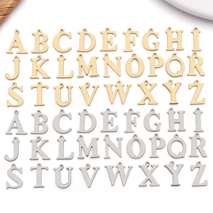 Metallic Alphabet Letter Metal Charms with 138 Listed Options