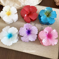 Acrylic Flower Hair Claw Clips Blue Pink Purple White Yellow view 2
