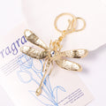 Enamel Rhinestone Dragonfly Keychain Gold Three Wing Colors view 4